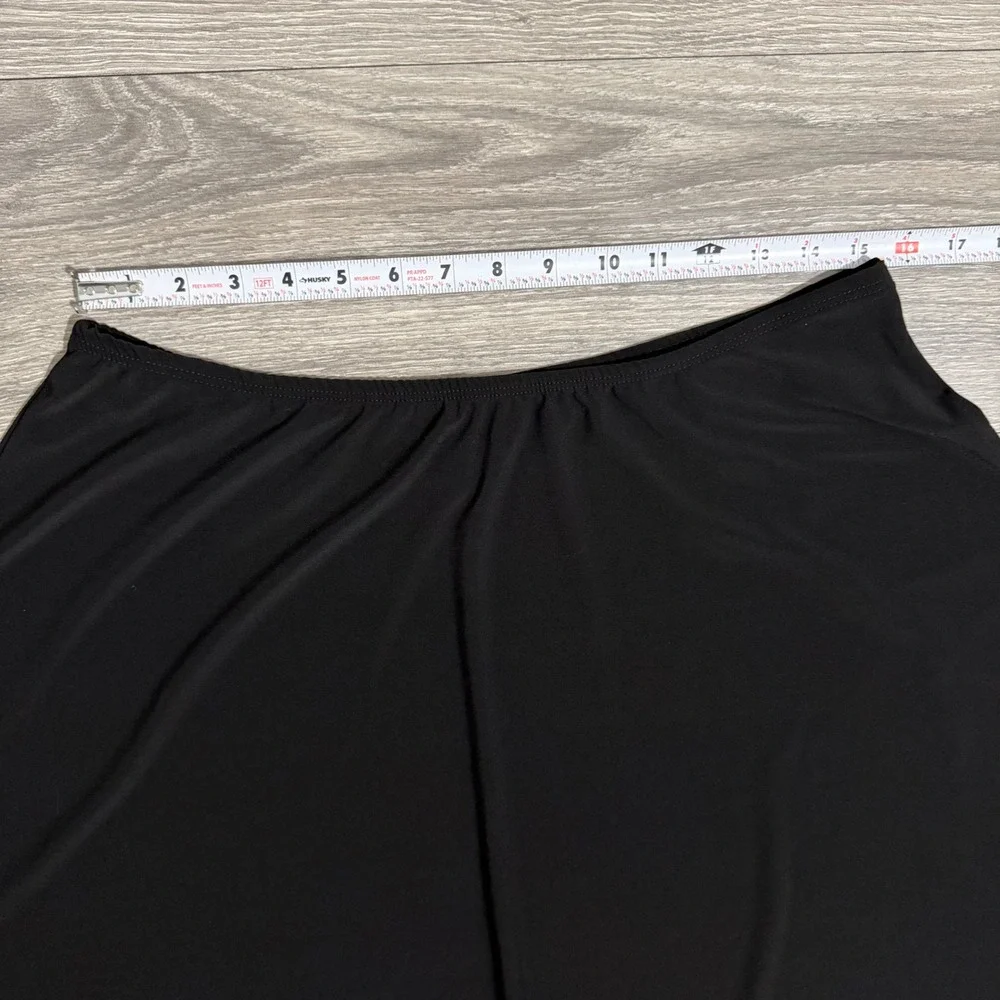 Whimsical Jason Maxwell Black Midi Skirt XL A-Line Elastic Waist Stretch Fairy